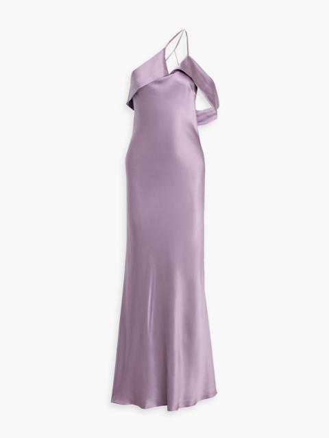 Other Designers One-shoulder silk-satin gown