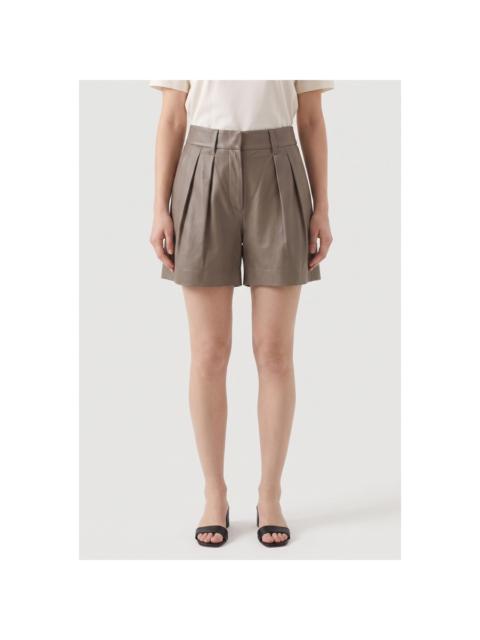 Brunello Cucinelli Brunello Cucinelli Women'S Taupe Leather Pleated Shorts