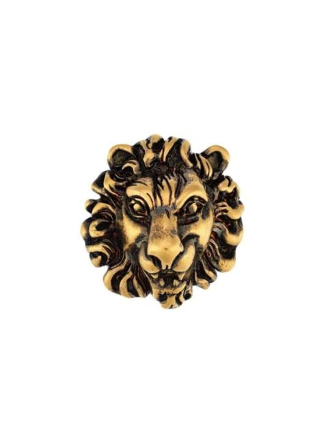 GUCCI Lion Embellished Brooch