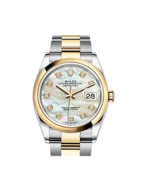 ROLEX Rolex Datejust 36 Mother of Pearl Diamond Dial Men's Steel and 18k Yellow Gold Oyster Watch 126203MD