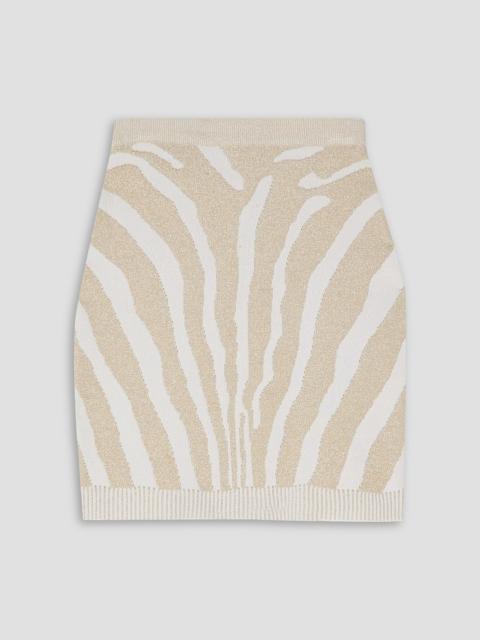 Balmain Metallic jacquard-knit mini skirt