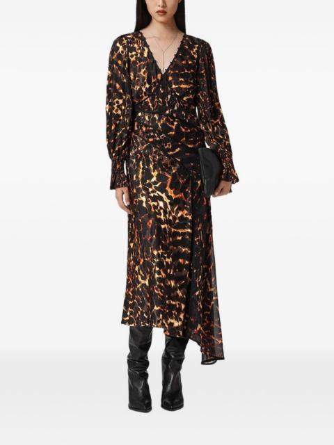 mina a-line maxi dress ALLSAINTS - W185DD-10200 Size_S Amelie Long Sleeve Dress Colour:WHITE balanced by a sleek
