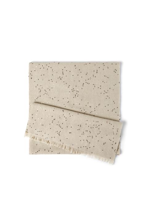 Brunello Cucinelli Brunello Cucinelli Cashmere and silk Diamond yarn scarf in Buff at Nordstrom