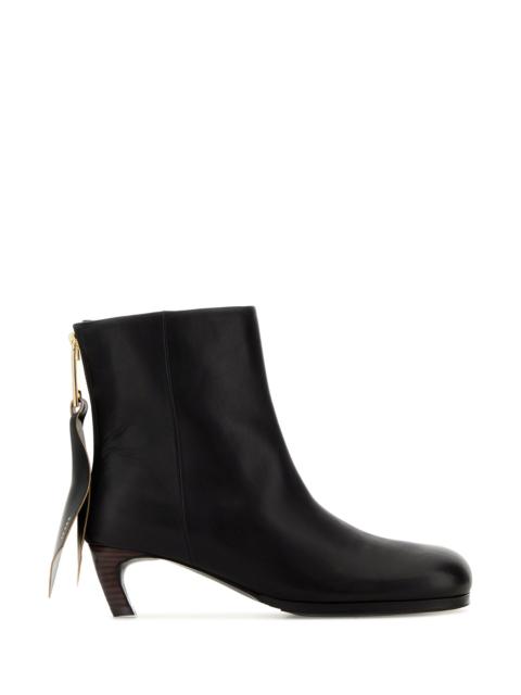 sacai Black leather ankle boots