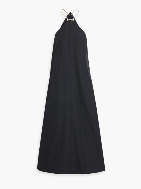 Tibi Chain-embellished twill midi dress