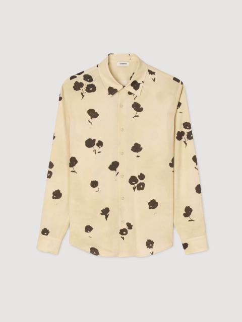 Sandro FLORAL PRINT LINEN SHIRT