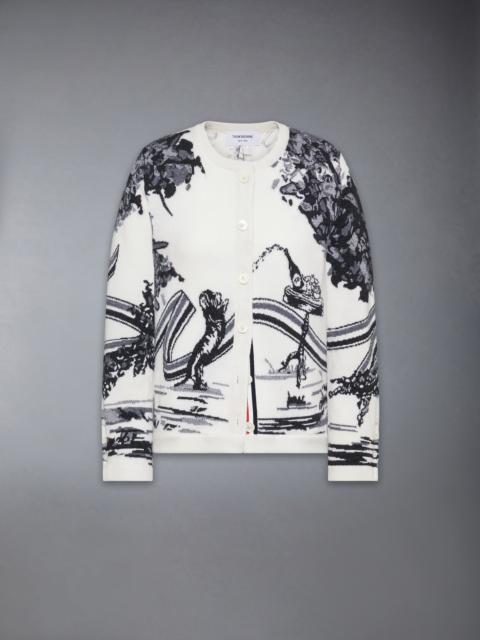 Thom Browne CASHMERE JERSEY INTARSIA HECTOR TOILE CARDIGAN