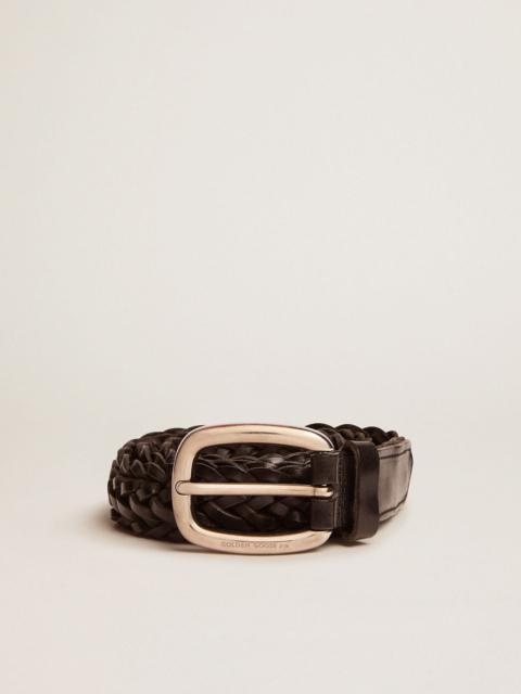 Golden Goose Men’s belt in black braided leather