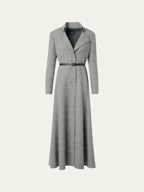 AKRIS Prince Of Wales Belted Ankle Shirtdress