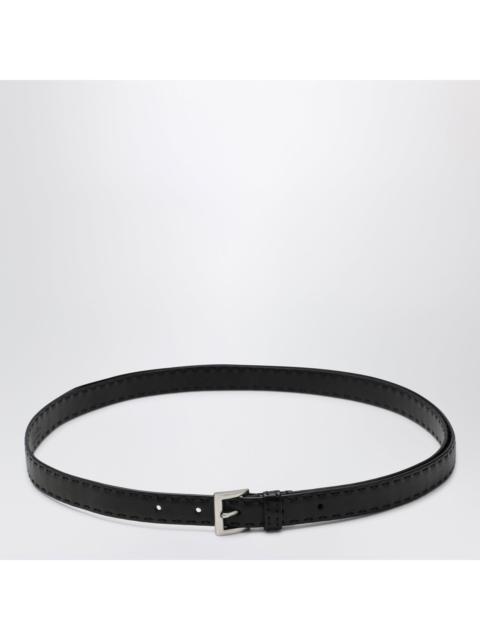 Prada Prada Slim Black Leather Belt Women