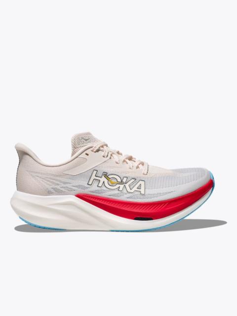 HOKA Rocket X 3 Shoes in Alabaster/Frost