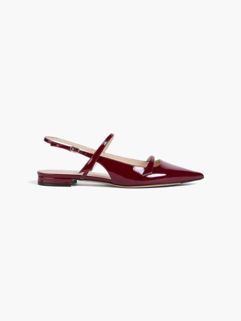 ALEXANDRE BIRMAN Tita patent-leather slingback point-toe flats