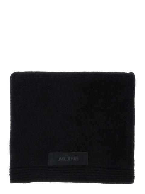JACQUEMUS Jacquemus Women Le Chale Gros Grain Is A Unisex Black Alpaca And Merino Wool Scarf