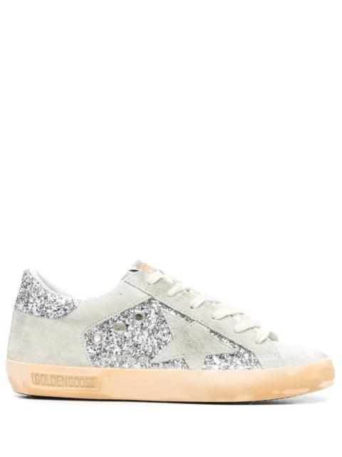 Golden Goose Golden Goose Women "Super Star" Suede And Glitter Upper Suede Star Glitter Heel