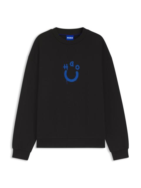 HUGO COTTON-TERRY SWEATSHIRT WITH HAPPY HUGO