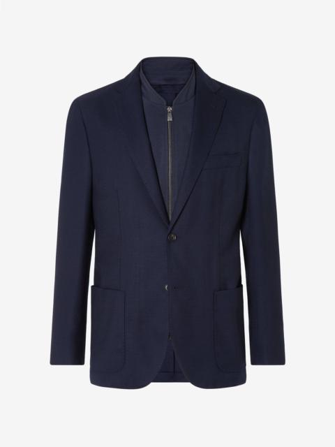 CORNELIANI Navy blue pure wool jacket with inner vest