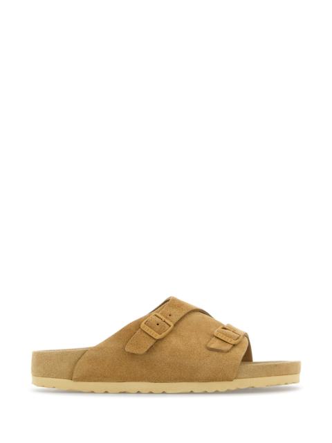 BIRKENSTOCK Beige suede Zürich slippers