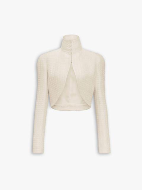 Alaïa SILK CLOQUÉ CROPPED JACKET