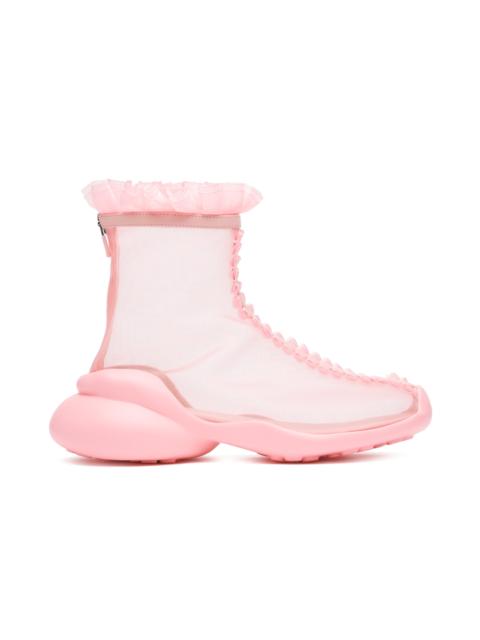 Collina Strada PINK MESH RUFL BOOTS