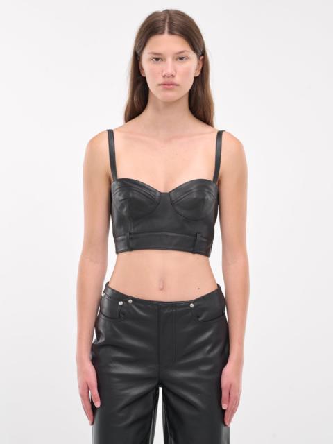 Moschino Faux Leather Crop Top