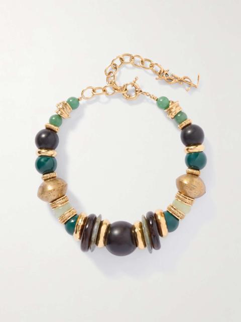 Gold-tone beaded necklace Multi