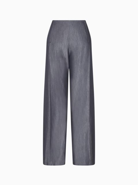 EMPORIO ARMANI POLYGON CAPSULE COLLECTION YARN-DYED GABARDINE TROUSERS