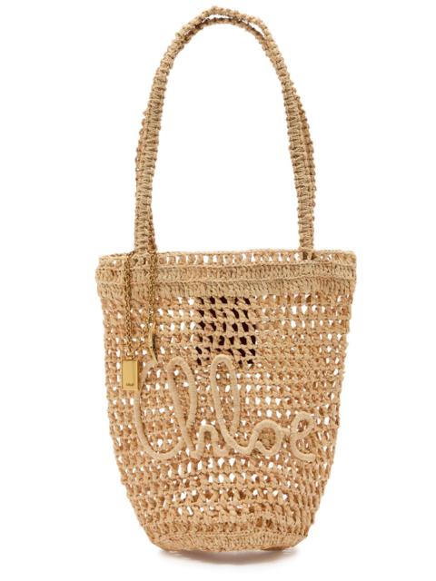 Chloé Chloe Summer Banana Logo Raffia Tote
