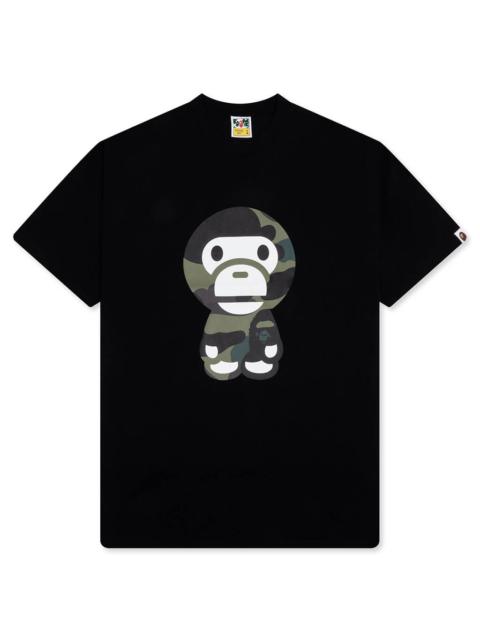 A BATHING APE® GIANT 1ST CAMO BIG BABY MILO TEE - BLACK/GREEN