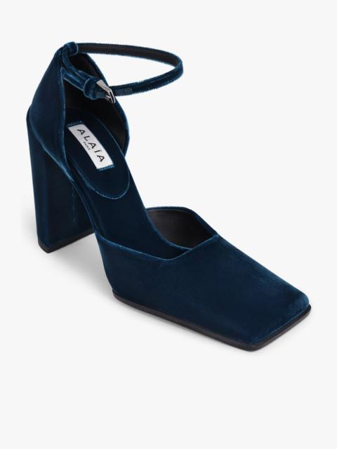 Alaïa D'ORSAY VELVET 90MM HEEL | MUTED GREEN