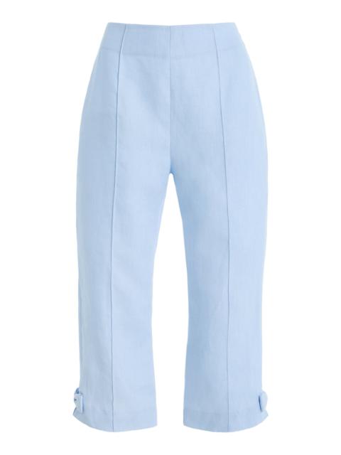 POSSE Harper Linen Capri Pants blue