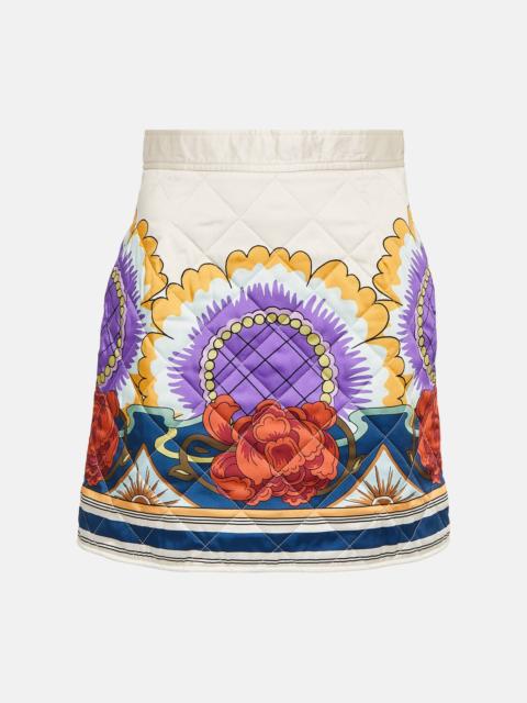 La DoubleJ Edie printed quilted twill miniskirt