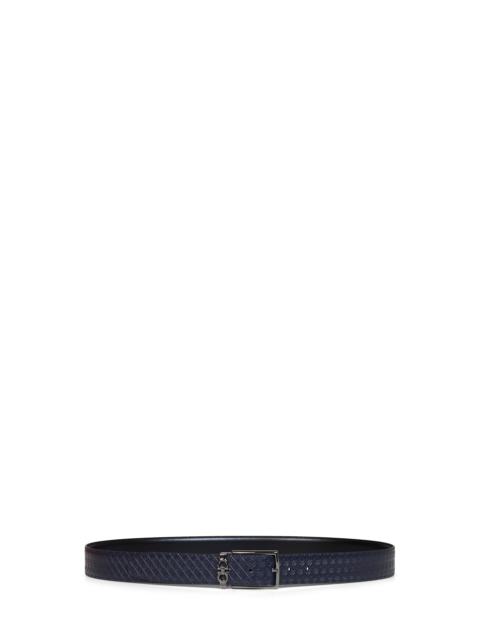 FERRAGAMO Ferragamo Men Midnight Blue And Black Reversible Gancini Belt