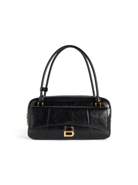 BALENCIAGA Women's Hourglass Flat Bowling Bag in Black