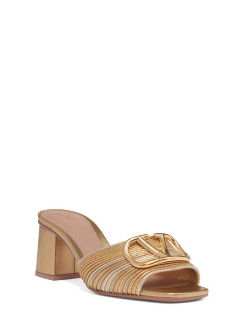Valentino Valentino Garavani VLOGO Signature Metallic Slide Sandal in Gold at Nordstrom