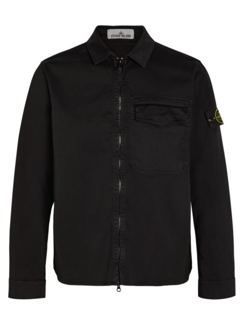Stone Island Stone Island Classic Logo Stretch-cotton Overshirt