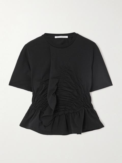 CECILIE BAHNSEN Ruched Stretch-cotton Jersey T-shirt