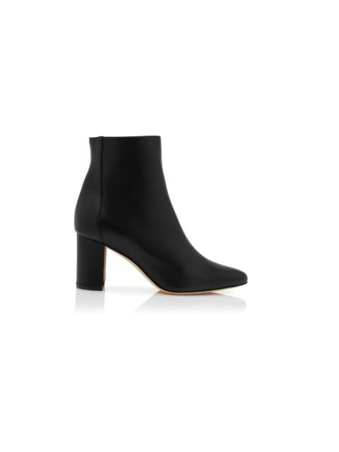 Manolo Blahnik Black Nappa Leather Ankle Boots