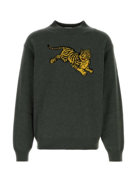 KENZO Kenzo Men Khaki Wool Blend Sweater