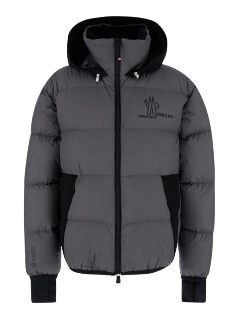 Moncler Moncler Grenoble Men 'Marcassin' Grey Down Jacket With Logo Print And Hood In Tech Fabric Man