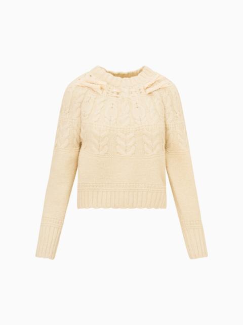 LoveShackFancy Sloanna Knit Cotton Ribbon Pullover