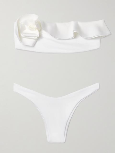 MAYGEL CORONEL Bies Ruffled Bandeau Bikini