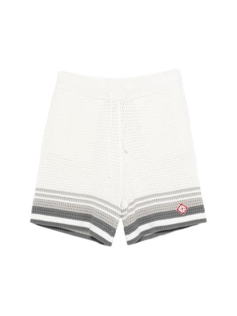 CASABLANCA CROCHET STRIPED SHORTS