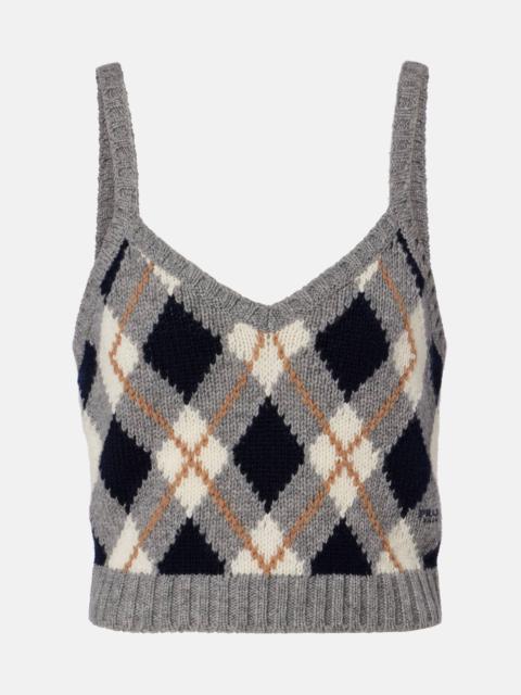 Prada Argyle cashmere crop top