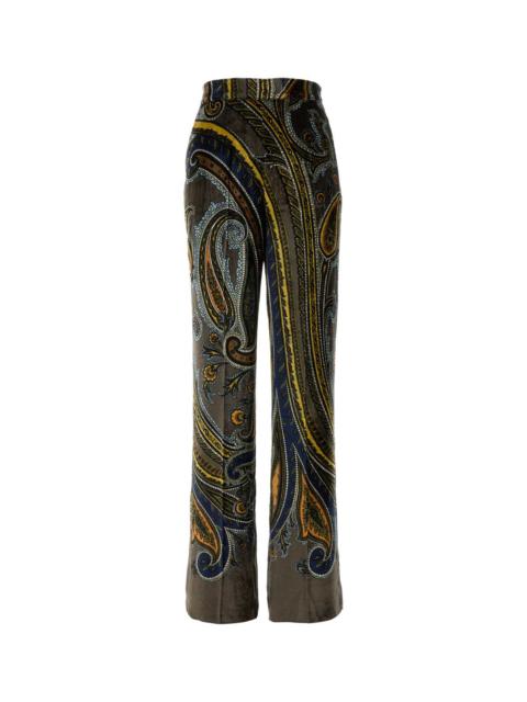 Etro Etro Women Printed Velvet Palazzo Pant