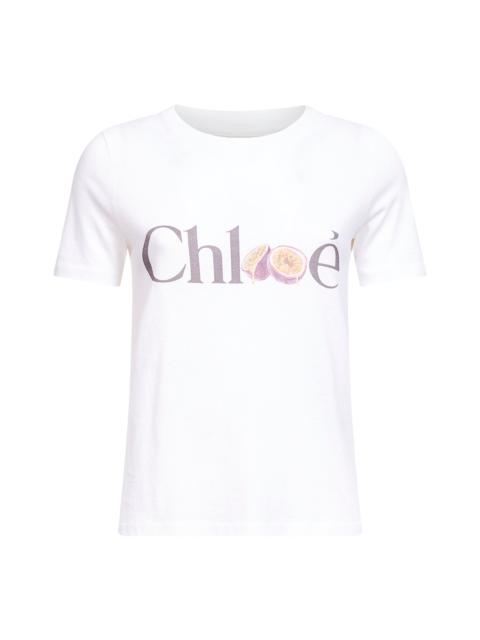 Chloé Chloé Women White Cotton Jersey Baby-Fit Logo T-Shirt