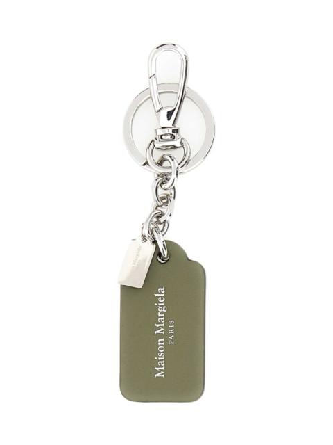 Olive Green Leather Keyring