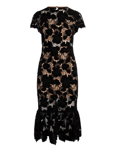 Alice + Olivia CLOVER OPEN BACK MIDI DRESS