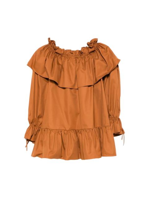 ruffled off-shoulder top