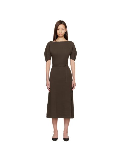 Lemaire Brown Off Shoulder Midi Dress