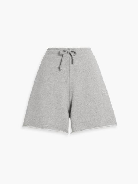 GANNI Appliquéd French cotton-terry shorts